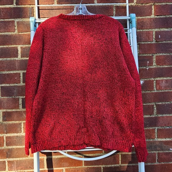 Karen Scott Christmas Pullover Sweater Red Marled Snowman Snow Snowflake scarf - Picture 8 of 12